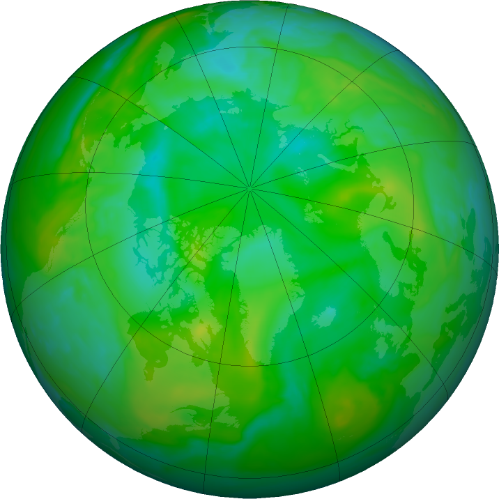 Arctic ozone map for 21 July 2021